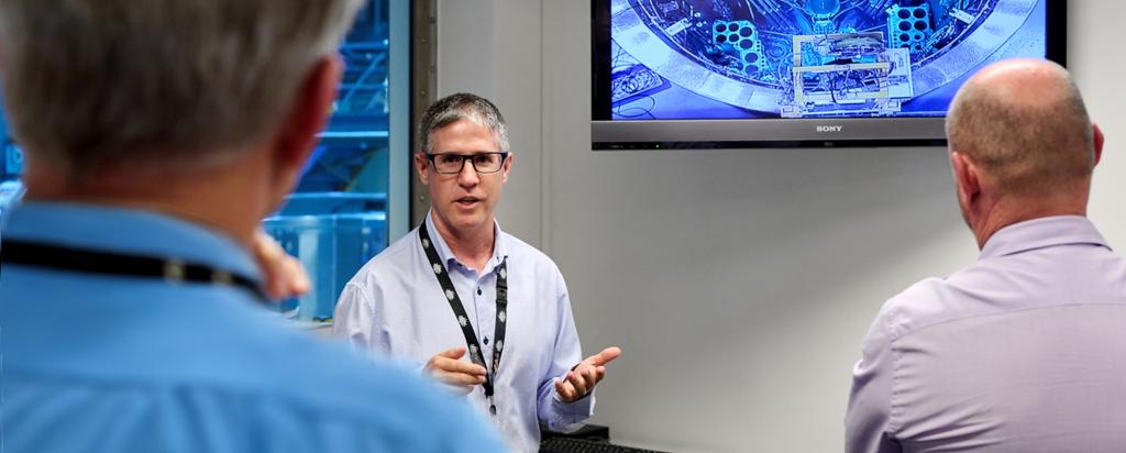 Chris Humphrey delivering nuclear education course.